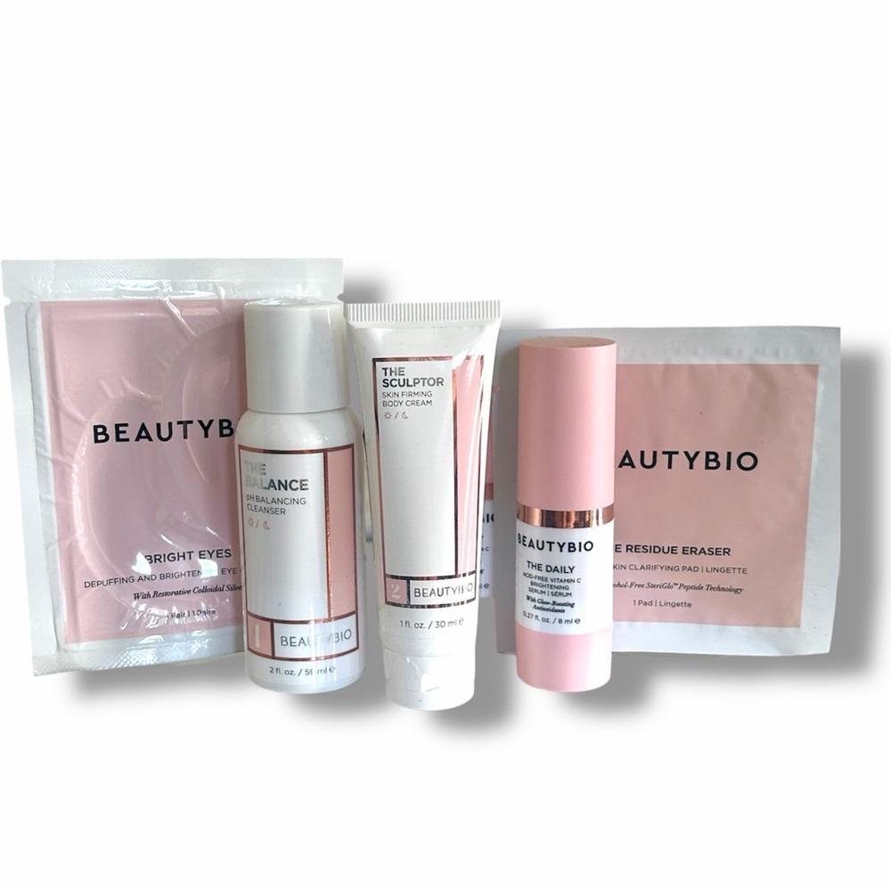 5 BeautyBio Daily Acid-Free Vitamin C Brightening Serum Cleanser Sculpted Cream